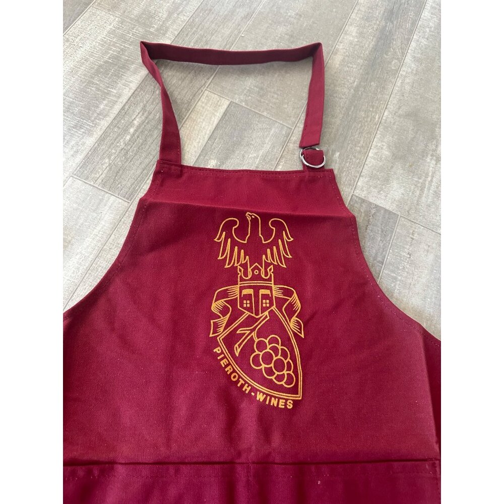 Pieroth Wines Red Apron With Golden‎ Embroidery Adjustable Strap